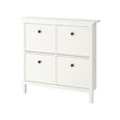 HEMNES - Shoe cabinet with 4 compartments, white, 107x22x101 cm