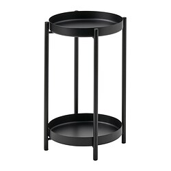 OLIVBLAD - Plant stand, in/outdoor black, 35 cm