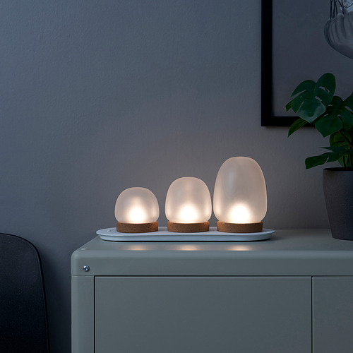 PRAKTSPIREA lampu dekorasi LED, set isi 4