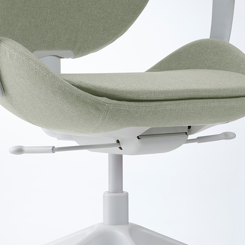 HATTEFJÄLL office chair with armrests, Gunnared light green/white