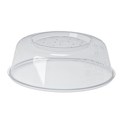 PRICKIG - Tutup microwave, abu-abu, 26 cm
