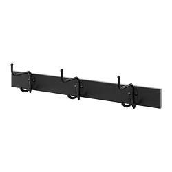 PINNIG - Rack with 3 hooks, black