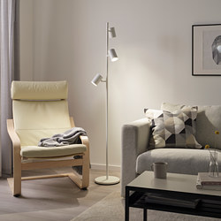 NYMÅNE - Floor lamp with 3-spot, white