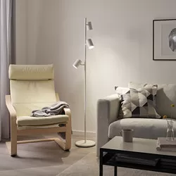 NYMÅNE - Lampu lantai dengan 3 tangkai lampu, putih