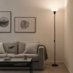 TÅGARP - Lampu lantai sorot atas, hitam/putih
