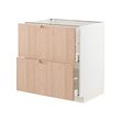 METOD/MAXIMERA - Base cb 2 fronts/2 high drawers, white/Fröjered light bamboo, 80x60x80 cm