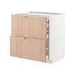 METOD/MAXIMERA - Base cb 2 frnts/2 low/1 md/1 hi drw, white/Fröjered light bamboo, 80x60x80 cm