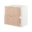METOD/MAXIMERA - Base cab f sink+2 fronts/2 drawers, white/Fröjered light bamboo, 80x60x80 cm