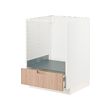 METOD/MAXIMERA - Base cabinet for oven with drawer, white/Fröjered light bamboo, 60x60x80 cm