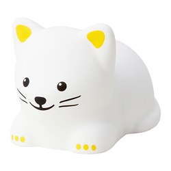 TÖVÄDER - Lampu tidur LED, kucing dioperasikan dengan baterai