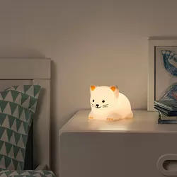 TÖVÄDER - LED night light, cat battery-operated