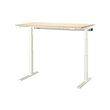 MITTZON - Desk sit/stand, electric birch veneer/white, 140x80 cm