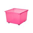 VESSLA - Storage crate with castors, light pink, 39x39 cm