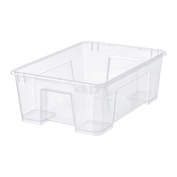 SAMLA - Box, transparent, 39x28x14 cm/11 l