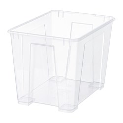 SAMLA - Box, transparent, 39x28x28 cm/22 l