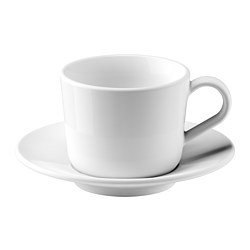 IKEA 365+ - Cup with saucer, white, 13 cl