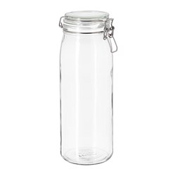 KORKEN - Stoples dengan penutup, kaca bening, 2 l