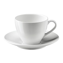 VÄRDERA - Coffee cup and saucer, white, 20 cl