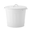 KNODD - Tempat sampah dg penutup, putih, 16 l