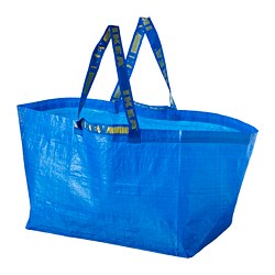 FRAKTA - Kantong belanja, besar, biru, 55x37x35 cm/71 l