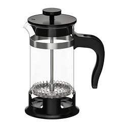UPPHETTA - Pembuat kopi/teh, kaca/baja tahan karat, 0.4 l