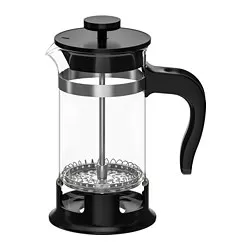 UPPHETTA - Pembuat kopi/teh, kaca/baja tahan karat, 0.4 l
