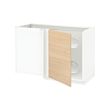 METOD - Corner base cab w pull-out fitting, white/Askersund light ash effect, 128x68x80 cm