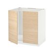 METOD - Base cabinet for sink + 2 doors, white/Askersund light ash effect, 80x60x80 cm