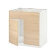 METOD - Base cabinet f sink w 2 doors/front, white/Askersund light ash effect, 80x60x80 cm