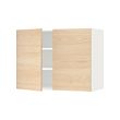METOD - Wall cabinet with shelves/2 doors, white/Askersund light ash effect, 80x37x60 cm