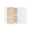 METOD - Corner wall cabinet with shelves, white/Askersund light ash effect, 68x37x60 cm