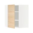 METOD - Corner wall cabinet with shelves, white/Askersund light ash effect, 68x37x80 cm