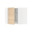 METOD - Kabinet dinding sudut dg karosel, putih/Askersund efek kayu ash terang, 68x37x60 cm