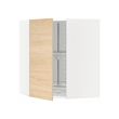 METOD - Corner wall cabinet with carousel, white/Askersund light ash effect, 68x37x80 cm