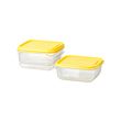 PRUTA - Food container, transparent/yellow, 0.6 l