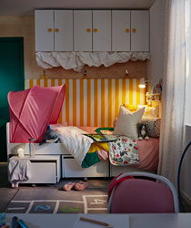 SUFFLETT - Tenda tempat tidur, merah muda, 70/80/90