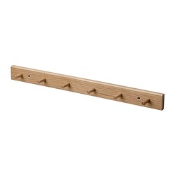 HÖVOLM - Rack with 6 knobs, oak