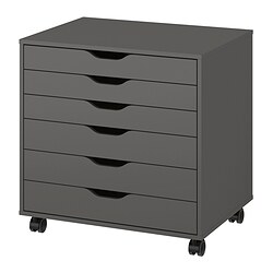 ALEX - Drawer unit on castors, dark grey, 67x66 cm