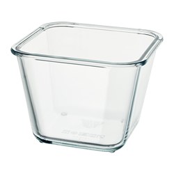 IKEA 365+ - Food container, square/glass, 1.2 l