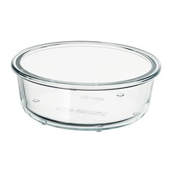 IKEA 365+ - Tempat makanan, bulat/kaca, 400 ml