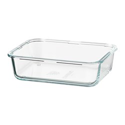 IKEA 365+ - Food container, rectangular/glass, 1.0 l