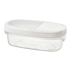 IKEA 365+ - Stoples makanan kering + penutup, transparan/putih, 0.3 l