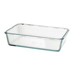 IKEA 365+ - Tempat makanan, besar persegi panjang/kaca, 3.1 l