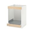 METOD/MAXIMERA - Kbnt dasar u kompor+oven dg laci, putih/Askersund efek kayu ash terang, 60x60x80 cm