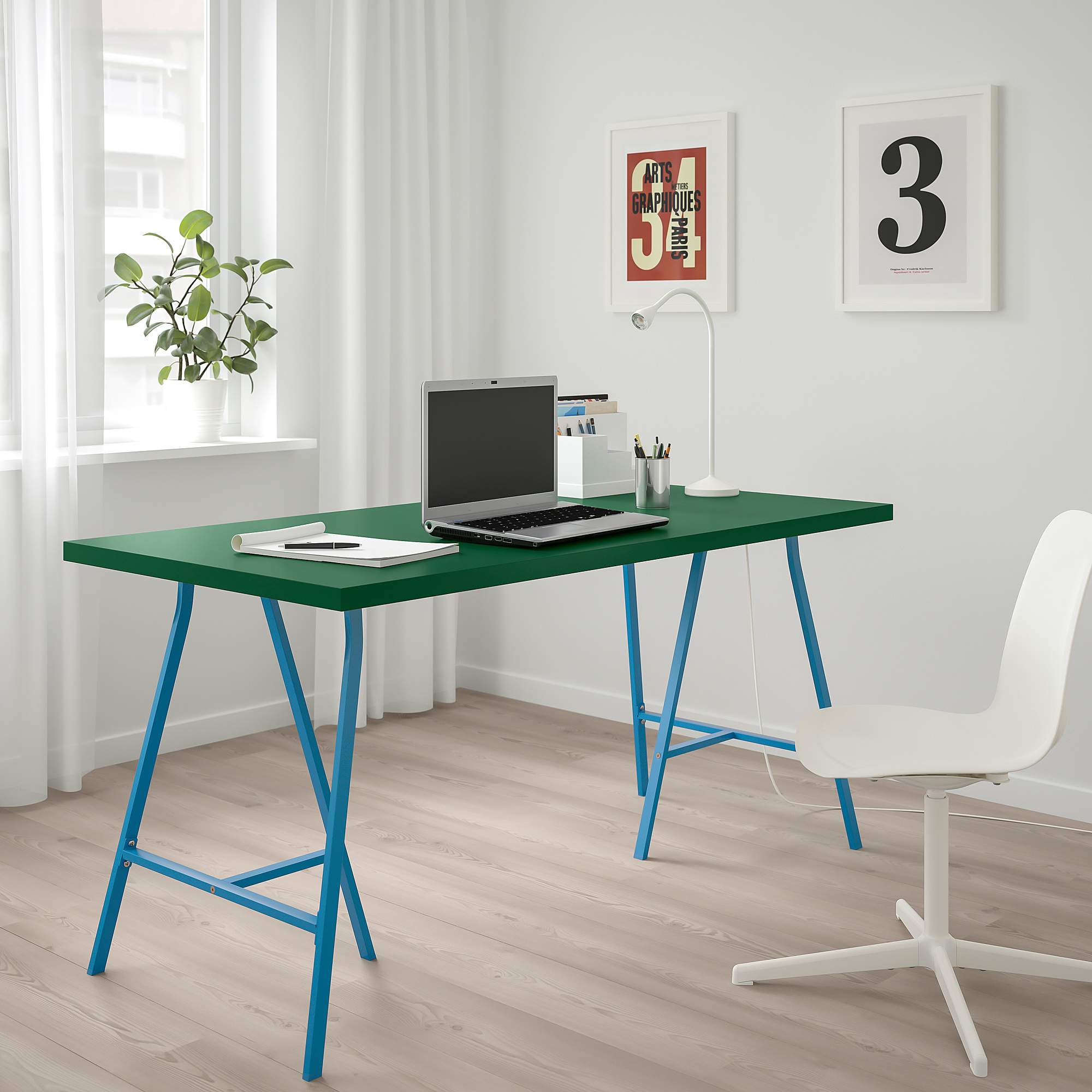 LINNMON LERBERG meja  hijau biru IKEA  Indonesia