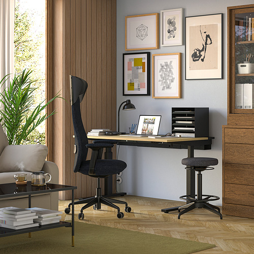 LIDKULLEN active sit/stand support, Gunnared dark grey | IKEA