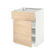 METOD/MAXIMERA - Base cabinet with drawer/door, white/Askersund light ash effect, 60x60x80 cm