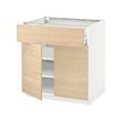 METOD/MAXIMERA - Base cabinet with drawer/2 doors, white/Askersund light ash effect, 80x60x80 cm