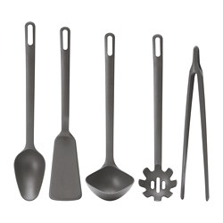 FULLÄNDAD - Peralatan dapur, set isi 5, abu-abu
