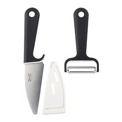 JÄMFÖRA Knife block with 3 knives, black - IKEA